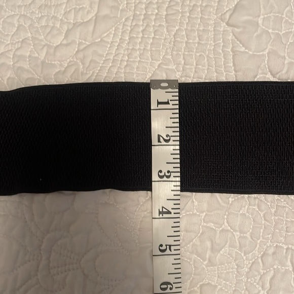 Black Rhinestone Statement Belt with Large Buckle - Picture 7 of 12